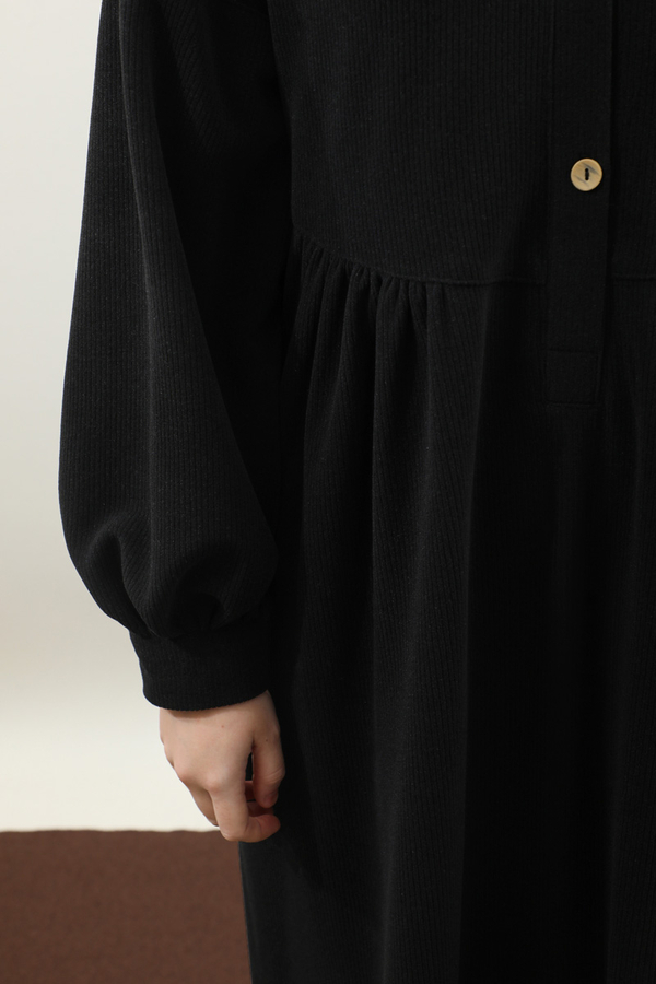 Salaş Triko Elbise Siyah - 9