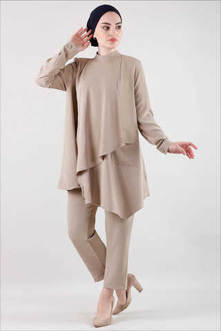Loose Tunic Suit Cappucino - 1