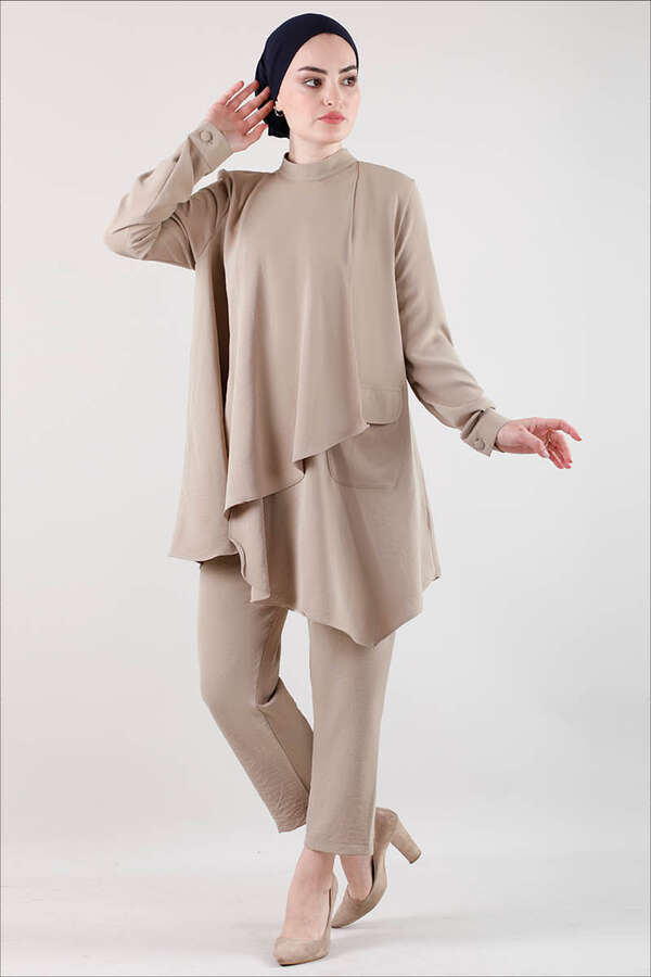 Loose Tunic Suit Cappucino - 1