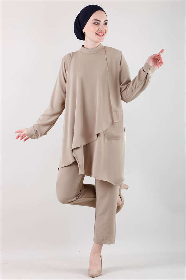 Loose Tunic Suit Cappucino - 2