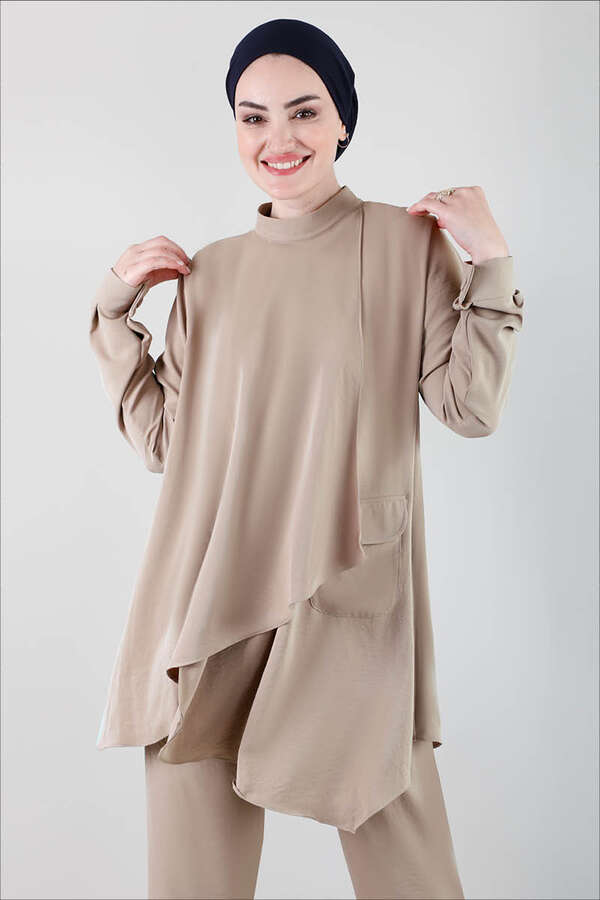 Loose Tunic Suit Cappucino - 3