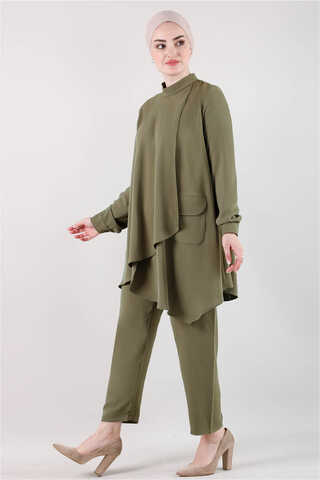 Loose Tunic Suit Khaki - 2