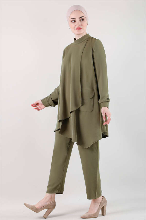 Loose Tunic Suit Khaki - 2