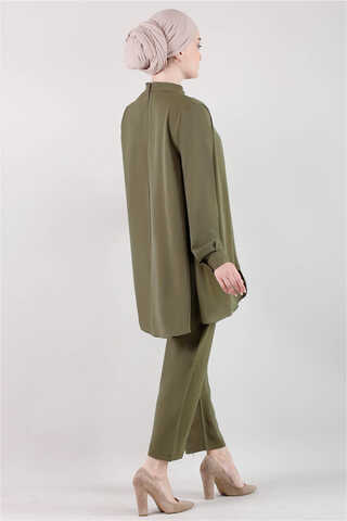 Loose Tunic Suit Khaki - 4