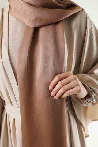 Saten Şifon Şal Taba - 2