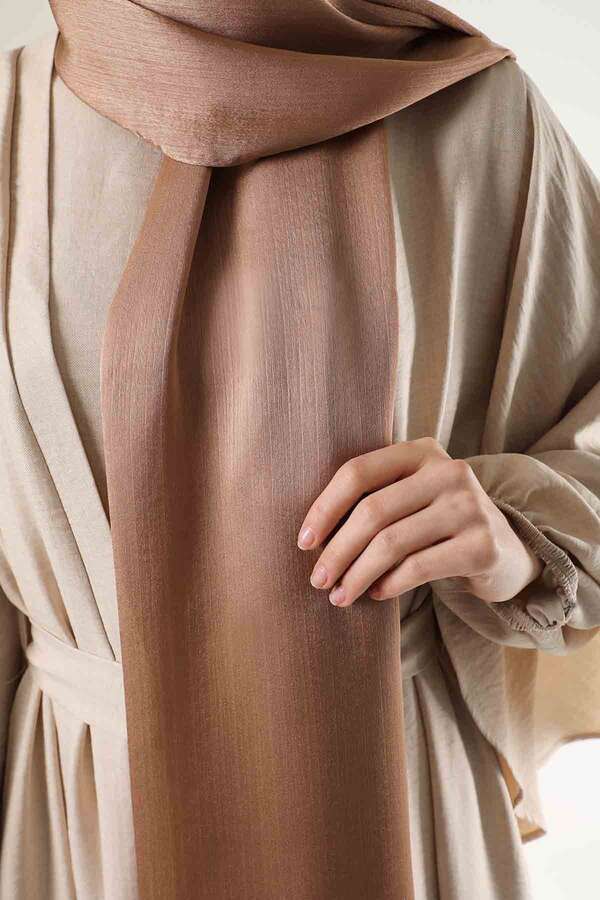 Saten Şifon Şal Taba - 2