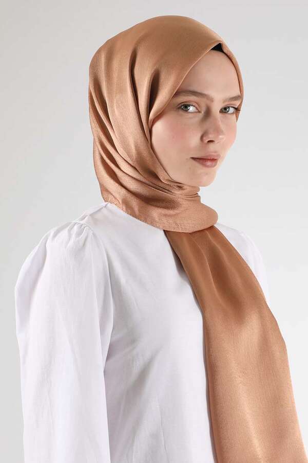 Saten Şifon Şal Tarçın - 1