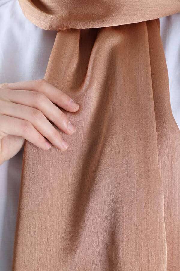 Satin Chiffon Shawl Cinnamon - 2