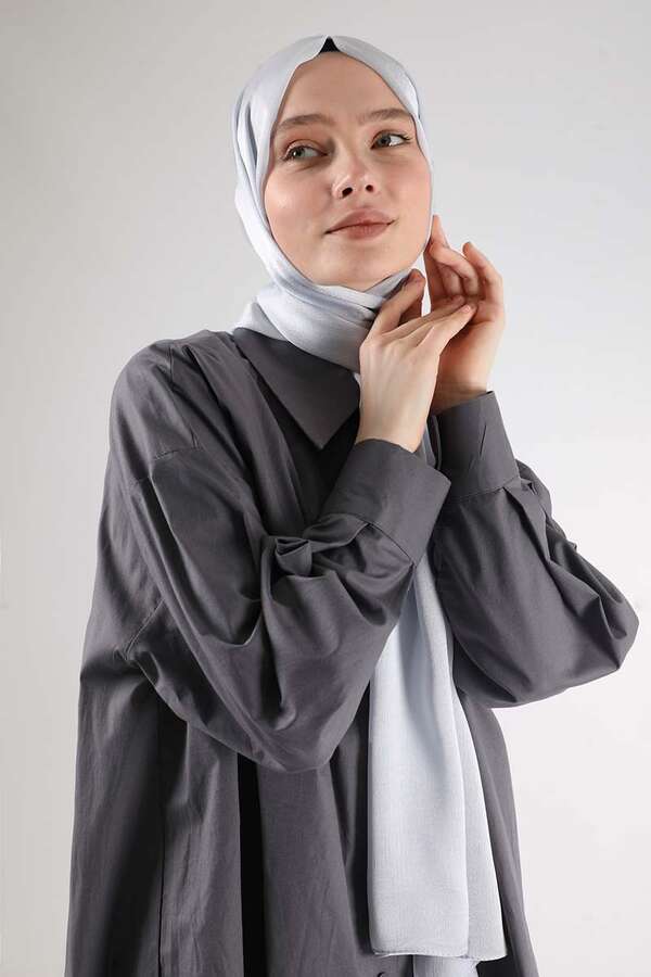 Satin Chiffon Shawl Grey 