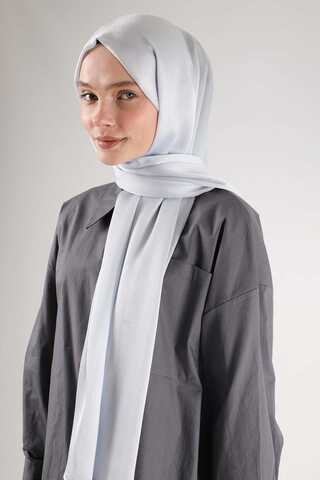 Satin Chiffon Shawl Grey - 3