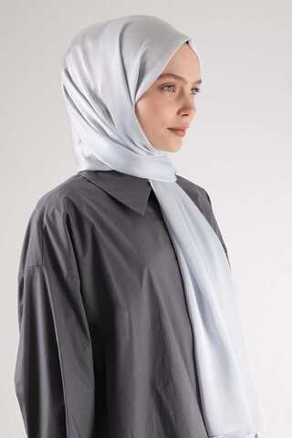 Satin Chiffon Shawl Grey - 4
