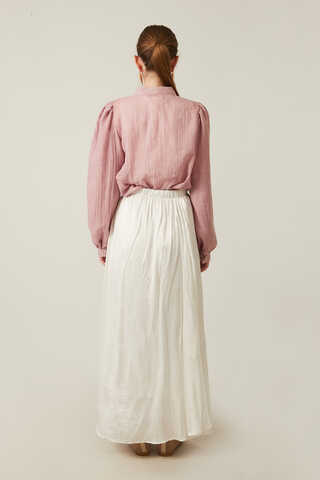 Satin Crushed Skirt White - 9