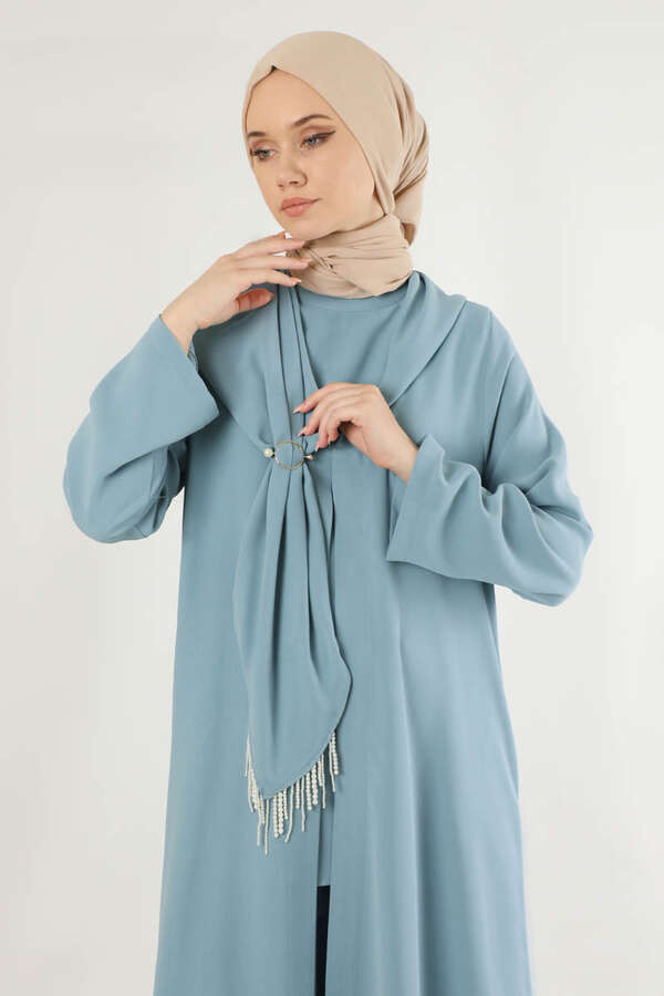 Scarf Abaya Suit Baby Blue - 2