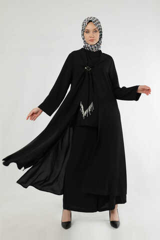 Scarf Abaya Suit Black - 1