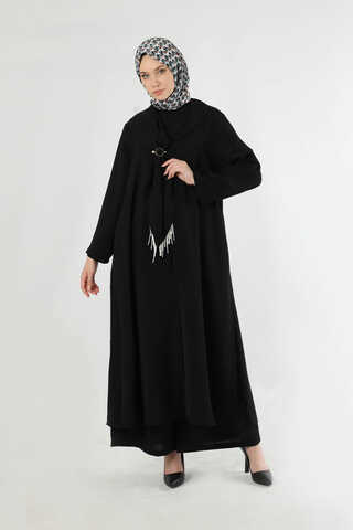 Scarf Abaya Suit Black - 3