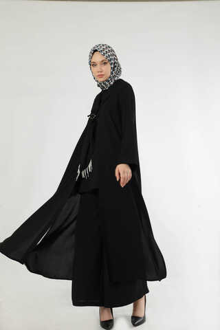 Scarf Abaya Suit Black - 4