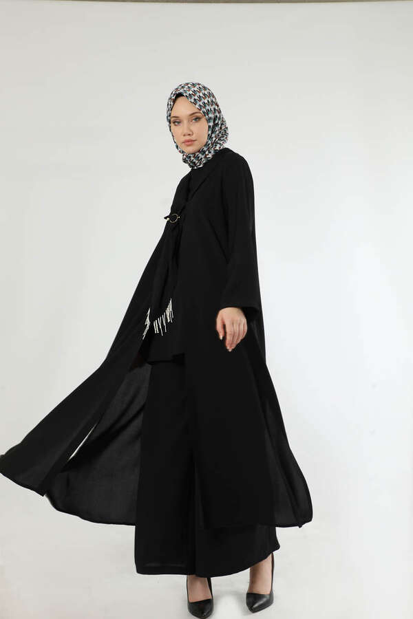 Scarf Abaya Suit Black - 4