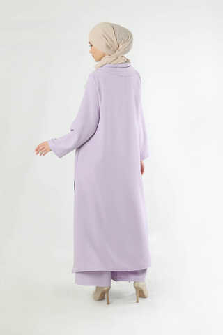 Scarf Abaya Suit Lilac - 4
