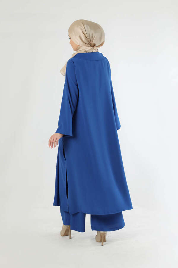 Scarf Abaya Suit Sax Blue - 4