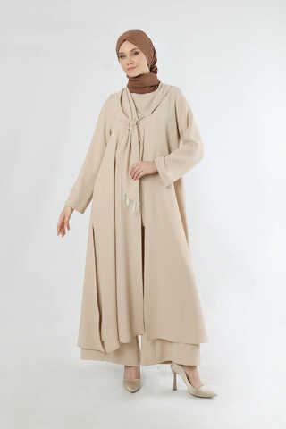 Scarf Abaya Suit Stone - 3