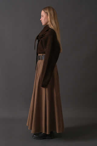 Scarf Detail Knit Sweater Brown - 11