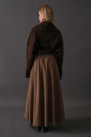 Scarf Detail Knit Sweater Brown - 12