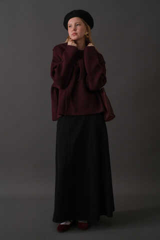 Scarf Detail Knit Sweater Burgundy - 9