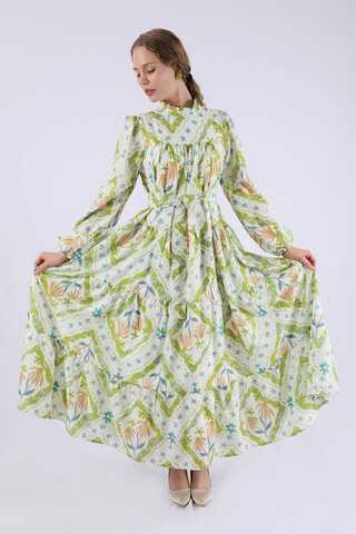 Scarf Dress Oil Green - 1