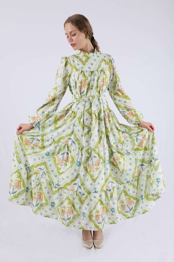 Scarf Dress Oil Green - 1