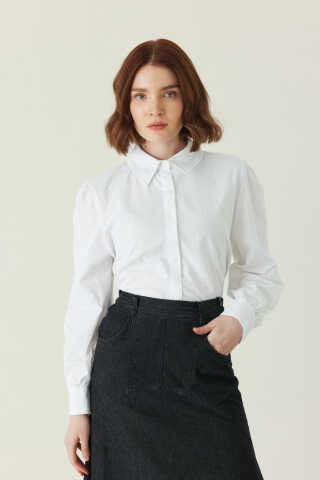 Seam Detail Denim Skirt Black - 5