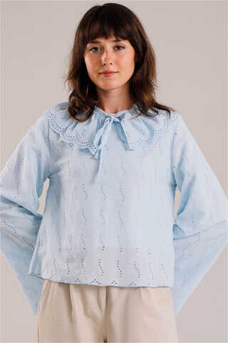 Seyyar Collar Shirt Baby Blue - 2