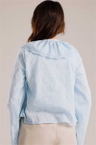 Seyyar Collar Shirt Baby Blue - 3