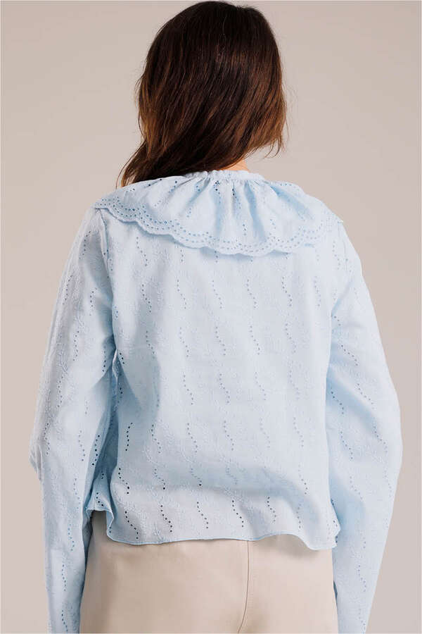 Seyyar Collar Shirt Baby Blue - 3