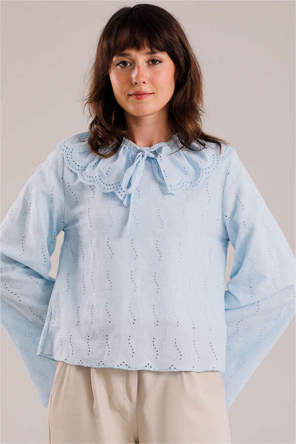Seyyar Collar Shirt Baby Blue - 2