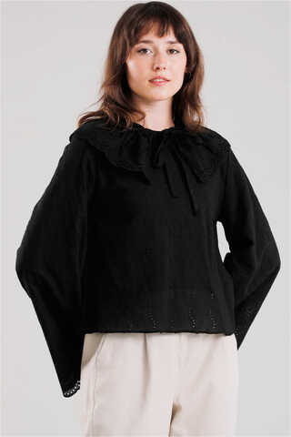 Seyyar Collar Shirt Black - 1