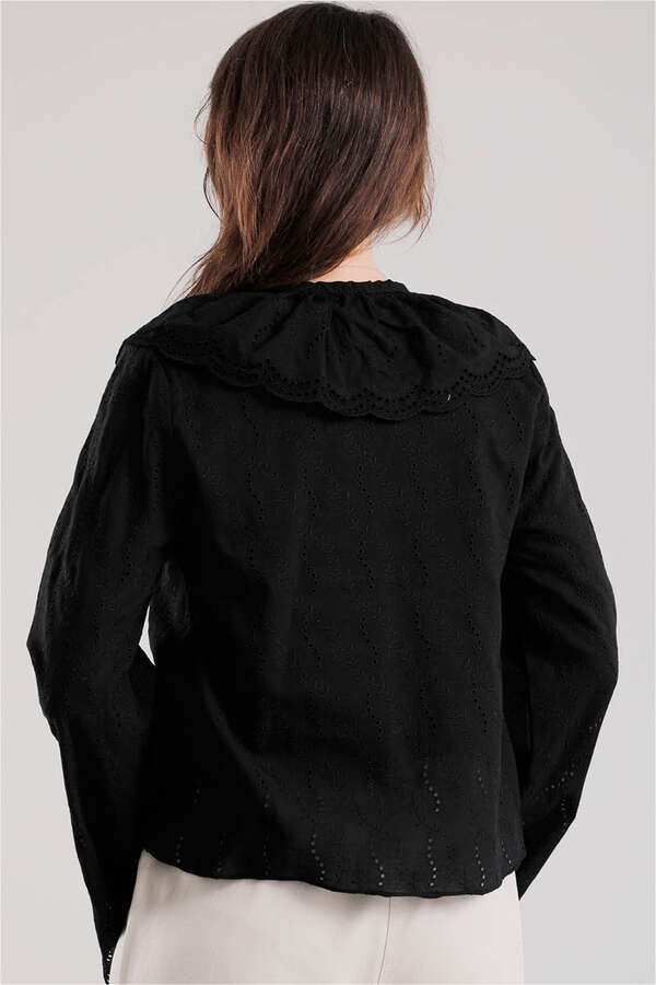 Seyyar Collar Shirt Black - 4