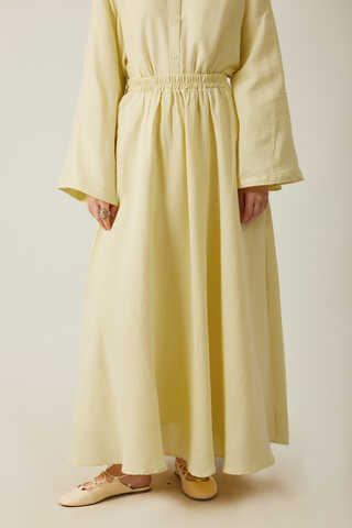 Shirt Collar Muslin Set Butter Yellow - 7