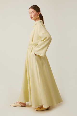 Shirt Collar Muslin Set Butter Yellow - 9