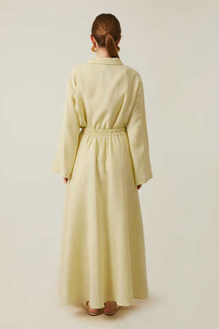 Shirt Collar Muslin Set Butter Yellow - 10