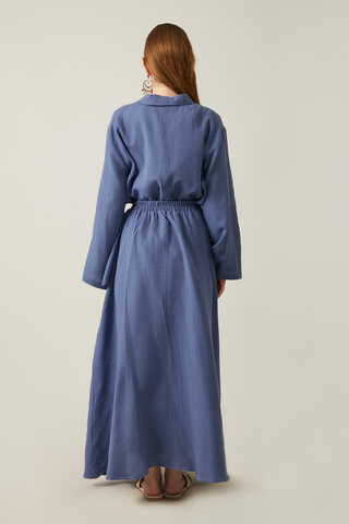 Shirt Collar Muslin Set Indigo - 7
