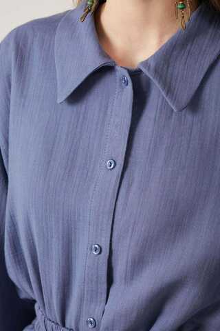 Shirt Collar Muslin Set Indigo - 8