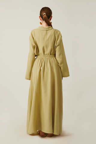 Shirt Collar Muslin Set Olive Green - 11