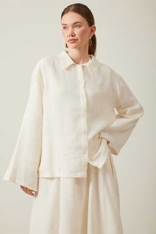 Shirt Collar Muslin Set White - 1