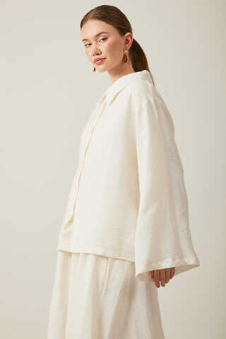 Shirt Collar Muslin Set White - 3