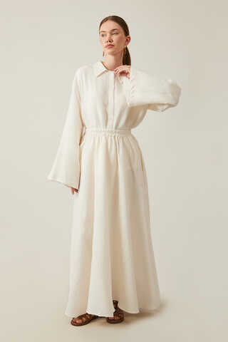 Shirt Collar Muslin Set White - 7