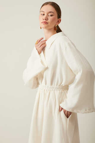 Shirt Collar Muslin Set White - 9