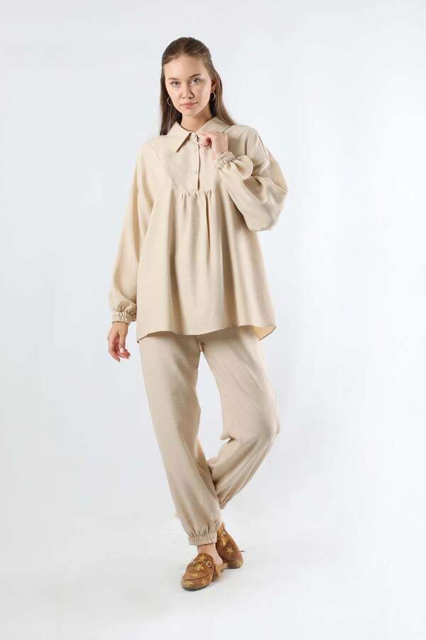 Shirt Collar Suit Cream 
