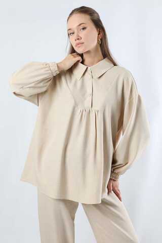 Shirt Collar Suit Cream - 2