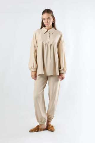 Shirt Collar Suit Cream - 4