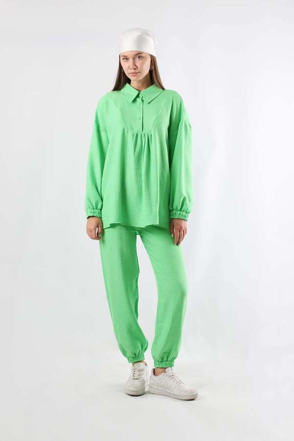 Shirt Collar Suit Green - 1